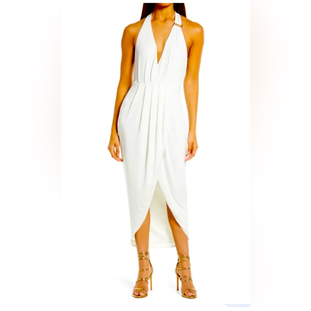 Bebe XS Asymmetrical halter dress